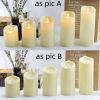 Flameless Flickering LED Candles Battery Operated , Warm Light Real Wax Pillar Votive 3D Wick Candles, Perfect for Party/Wedding/Home Decor(White) - a