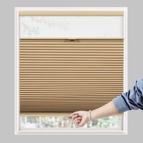 WELLSOURCE Day&Night Cellular Shades, Blackout Top Down Bottom Up Honeycomb Blinds for Windows, Cordless Window Shades with Sheer - Brown - Custom Siz