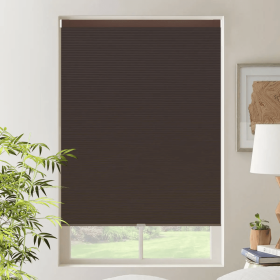 WELLSOURCE Cordless Cellular Shades without Drilling Honeycomb Blinds Blackout for Windows Bed Room, Office Easy to Install Custom Size - Brown - Cont