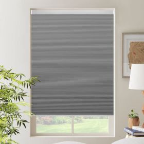 WELLSOURCE Cordless Cellular Shades without Drilling Honeycomb Blinds Blackout for Windows Bed Room, Office Easy to Install Custom Size - Gray - Custo