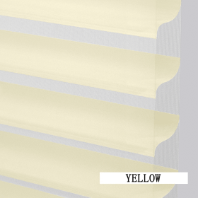 WELLSOURCE Manual 2"Shangri-la Blinds Non Blackout Light Filtering for Home, Office, Hotel, Club, Restaurant Custom Made Size - Yellow(Light Filtering