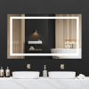 40*24 LED Lighted Bathroom Wall Mounted Mirror with High Lumen+Anti-Fog Separately Control+Dimmer Function - White