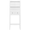 Toilet Space Saver Bathroom Organizer Storage Shelf with Drawers - White