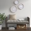 Distressed White Floral 3-piece Carved Wood Wall Decor Set - as Pic