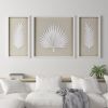 Framed Rice Paper Palm Leaves 3-piece Shadowbox Wall Decor Set - as Pic