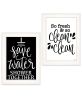 "Clean/Shower Together" 2-Piece Vignette by Fearfully Made Creations, Ready to Hang Framed Print, White Frame - as Pic