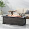 ANCHORAGE 56'' WOOD RECTANGULAR MGO FIRE TABLE GREY - 50,000 BTU - as Pic