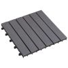 Decking Tiles 10 pcs Gray Wash 11.8"x11.8" Solid Acacia Wood - Grey