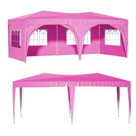 10'x20' Pop Up Canopy Tent with 6 Sidewalls, Ez Pop Up Outdoor Canopy for Parties, Waterproof Commercial Tent with 3 Adjustable Heights, Carry Bag, 6