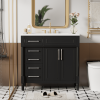 36'' Bathroom Vanity with Top Resin Sink, Freestanding Bathroom Storage Cabinet with 2 Drawers and a Tip-out Drawer, Solid Wood Frame Vanity Set, Heig