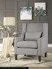 1pc Traditional Accent Chair with Pillow Nailhead Trim Light Gray Polyester Upholstered Solid Wood Furniture Modern Living Room Chair - as Pic