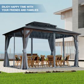 10x13FT Double Roof Sunshade (Wooden Legs) - 10*13FT