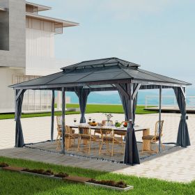 10x13FT Double Roof Sunshade (Wooden Legs) - 12*16FT