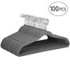 Non Slip Velvet Clothing Hangers, 100 Pack - Gray