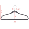 Non Slip Velvet Clothing Hangers, 100 Pack - Gray