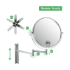 8-inch Wall Mounted Makeup Vanity Mirror, Height Adjustable, 1X / 10X Magnification Mirror, 360¬∞ Swivel with Extension Arm - Chrome