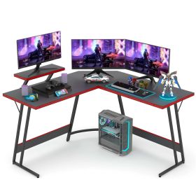 51 Inch L-Shaped Gaming Desk Computer Corner Desk PC Gaming Desk Table - Black