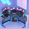 51 Inch L-Shaped Gaming Desk Computer Corner Desk PC Gaming Desk Table - Black