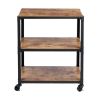 Charm 3 Shelf Mobile Kitchen Serving Cart - Black