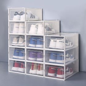 Set of 12 Stackable Clear Plastic Transparent Shoe Storage Box in Home - White