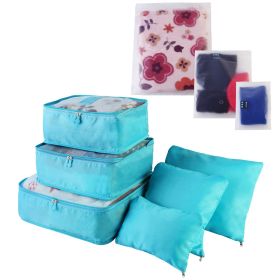 9Pcs Clothes Storage Bags Water-Resistant Travel Luggage Organizer Clothing Packing Cubes - Blue