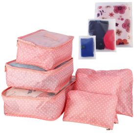 9Pcs Clothes Storage Bags Water-Resistant Travel Luggage Organizer Clothing Packing Cubes - Pink Spot