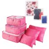 9Pcs Clothes Storage Bags Water-Resistant Travel Luggage Organizer Clothing Packing Cubes - Hot Pink