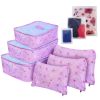 9Pcs Clothes Storage Bags Water-Resistant Travel Luggage Organizer Clothing Packing Cubes - Purple Cherry