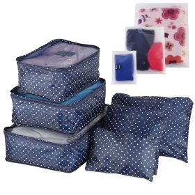 9Pcs Clothes Storage Bags Water-Resistant Travel Luggage Organizer Clothing Packing Cubes - Navy Spot