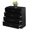 [FCH] Modern Simple 4-Drawer Dresser Black - As shown in the figure