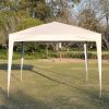 Outdoor 10x 10Ft Pop Up Gazebo Canopy Tent Removable Sidewall with Zipper,2pcs Sidewall with Windows,with 4pcs Weight sand bag,with Carry Bag - Beige