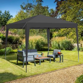 Outdoor 10x 10Ft Pop Up Gazebo Canopy Tent Removable Sidewall with Zipper,2pcs Sidewall with Windows,with 4pcs Weight sand bag,with Carry Bag - Black