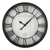 Better Homes & Gardens 20" Black and White Analog Round Raised Roman Numerals Grill Wall Clock - Better Homes & Gardens