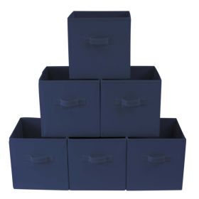 Collapsible Cube Fabric Storage Bins (10.5" x 10.5"), 6 Pack - Blue Cove