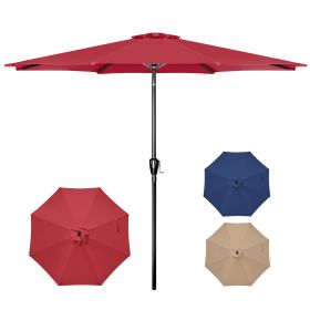 10' Patio Umbrella Outdoor Table Market Yard Umbrella with Push Button Tilt/Crank - as Pic