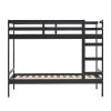 Modern Simple Solid Wood Twin Over Twin Bunk Bed, Black - as Pic