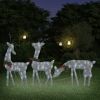 Christmas Reindeer Family 106.3"x2.8"x35.4" Silver Cold White Mesh - Silver