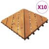 Decking Tiles 10 pcs 11.8"x11.8" Solid Acacia Wood - Brown