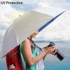 35 Inch Hands Free Foldable Anti UV Adjustable Umbrella Cap Suitable For Fishing Golf Camping Beach Gardening Sun Shade Outdoor - Double Layer - Silve