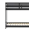 Modern Simple Solid Wood Twin Over Twin Bunk Bed, Black - as Pic