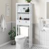 Toilet Space Saver Bathroom Organizer Storage Shelf with Drawers - White