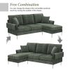 84 " Convertible Sectional Sofa, Modern Chenille L-Shaped Sofa Couch with Reversible Chaise Lounge, Fit for Living Room, Apartment(2 Pillows)   - Gree