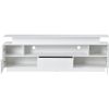 Modern, Stylish Functional TV stand with Color Changing LED Lights, Universal Entertainment Center, High Gloss TV Cabinet for 75+ inch TV - White