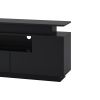 Modern, Stylish Functional TV stand with Color Changing LED Lights, Universal Entertainment Center, High Gloss TV Cabinet for 75+ inch TV - Black