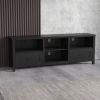 WESOME 70.08 Inch Length Black TV Stand for Living Room and Bedroom;  with 2 Drawers and 4 High-Capacity Storage Compartment. - Black