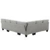 108*85.5" Modern U Shape Sectional Sofa, 7 Seat Fabric Sectional Sofa Set with 3 Pillows Included for Living Room, Apartment, Office,3 Colors  - Light