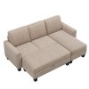 81"Reversible Sectional Couch with Storage Ottoman L-Shaped Sofa,Sectional Sofa with Chaise,Nailheaded Textured Fabric 3 pieces Sofa Set,Warm Grey - W