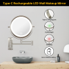 8 Inch Wall-Mounted Makeup Mirror, Double Sided 1x/10x Magnifying Makeup Mirror, 3 Colour Lights Touch Screen Dimmable Bathroom Mirror, 360¬∞ Swivel V