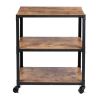 Charm 3 Shelf Mobile Kitchen Serving Cart - Black