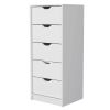 Logan White 5 Narrow Drawer Dresser - as Pic